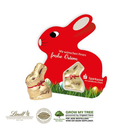 SCHOKOKARTE MIT LINDT GOLDHASE