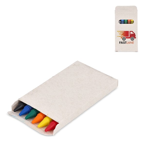 6 Buntstifte in einer Schachtel aus recyceltem Milchkarton Ferdi