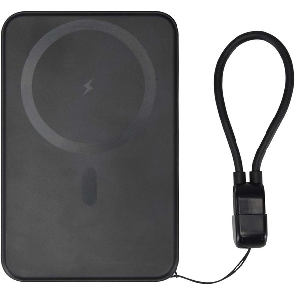 5000 mAh Powerbank aus recyceltem Kunststoff mit Magnetverschluss und Lanyard - Luren