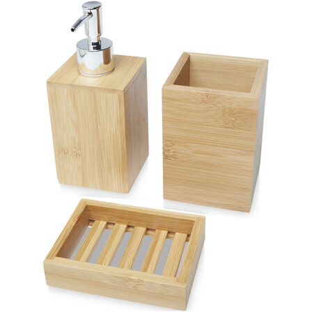 3-teiliges Bambus Badezimmer-Set - Buolfel