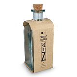 Square Recycelte Glaswasserflasche ReuuZ mit Korkverschluss 1 l Fränziama