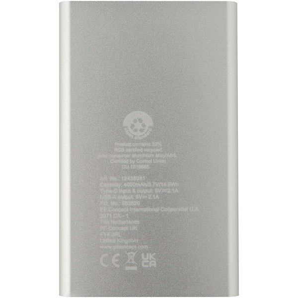 4000 mAh Type-C Powerbank aus recyceltem Aluminium - Mirg