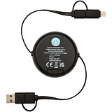 100 cm 5-in-1 Kabel aus recyceltem Kunststoff und Aluminium, einziehbar, für Datenübertragung und mit 45W Schnellladung - Merverdy