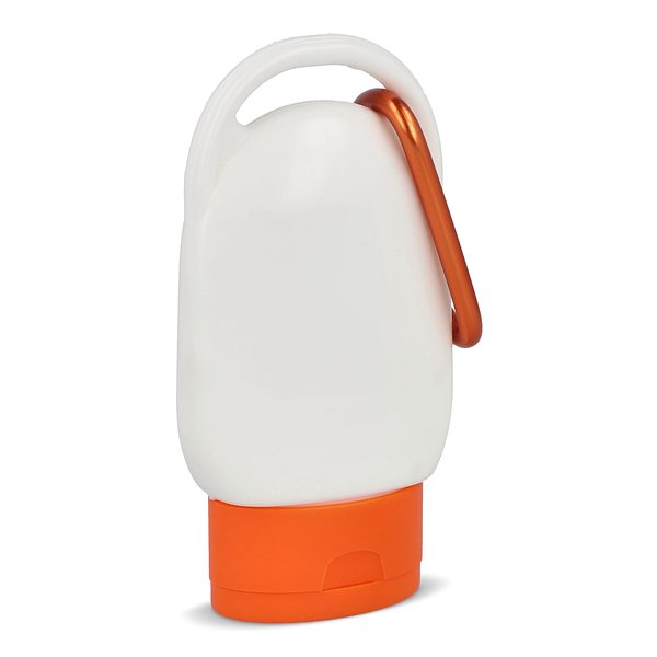 Sonnenschutzlotion mit Karabiner SPF30 aus recyceltem Material Hatrudi