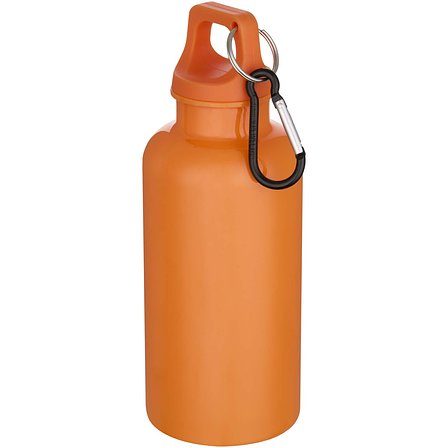 400 ml einfarbige RS-zertifizierte Trinkflasche aus recyceltem Kunststoff mit Karabinerhaken - Uedi