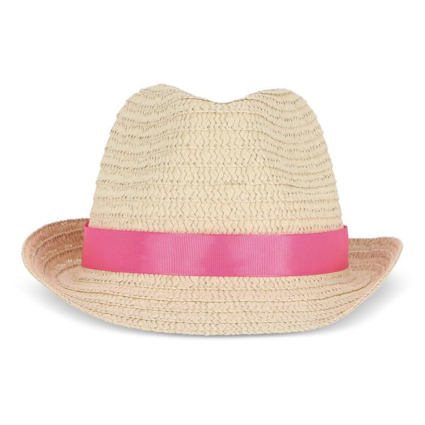 Pflanzlicher Strohhut mit farbigem Band Betonnel
