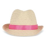 Pflanzlicher Strohhut mit farbigem Band Betonnel