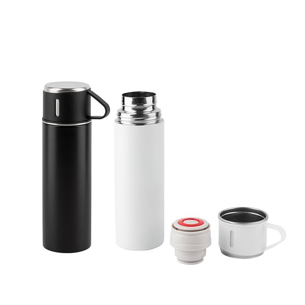 Doppelwandige Edelstahlflasche (90% recycelt) mit matter Oberfläche 490 ml Emeria