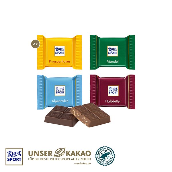 Ritter SPORT Schokotäfelchen in Präsentbox