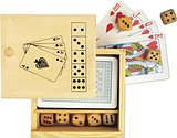 Karten und Würfelspiel in Holzbox Gierveili