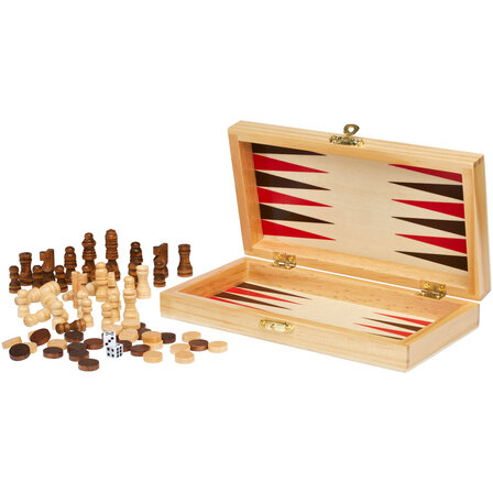 3-in-1 Spieleset aus Holz - Sarazen