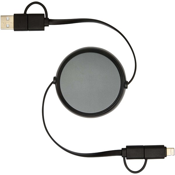 100 cm 5-in-1 Kabel aus recyceltem Kunststoff und Aluminium, einziehbar, für Datenübertragung und mit 45W Schnellladung - Merverdy