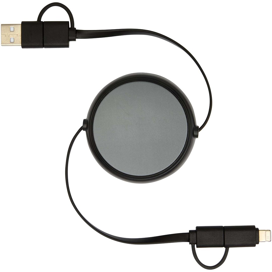 100 cm 5-in-1 Kabel aus recyceltem Kunststoff und Aluminium, einziehbar, für Datenübertragung und mit 45W Schnellladung - Merverdy