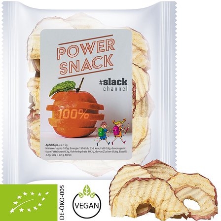 Apfelchips als Werbemittel – gesunder Snack mit individuellem Etikett