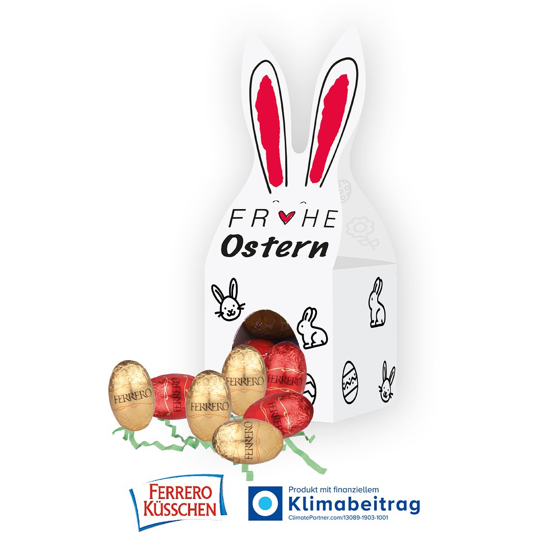 3D Präsent „Häschen“ mit Ferrero Küsschen Ostereier