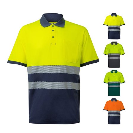 Zweifarbiges Piqué-Poloshirt (150g/m²) mit kurzen Ärmeln, aus Baumwolle (55%) und Polyester (45%) Lixja