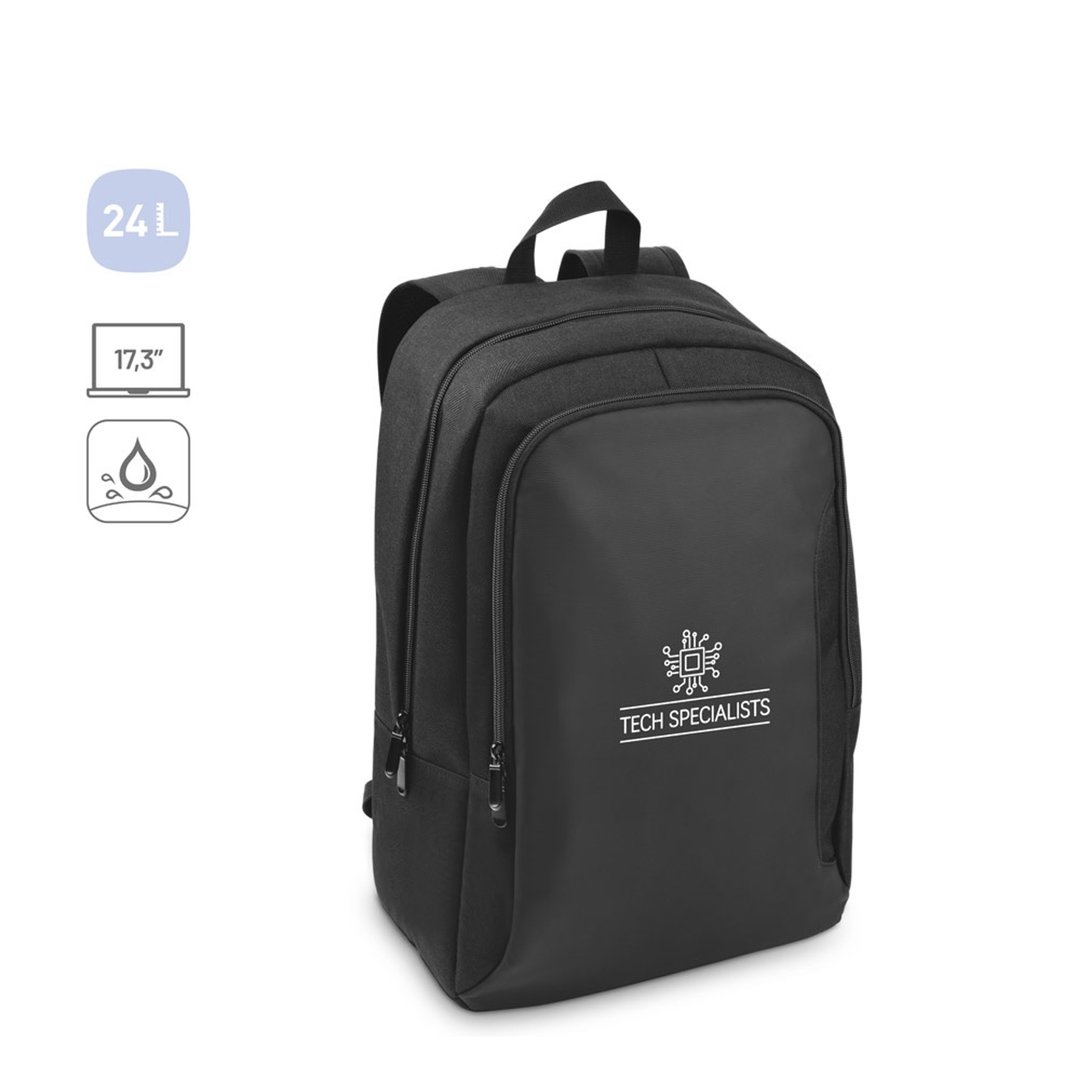 Laptop-Rucksack aus 600D, recyceltem Polyester, HD mit wasserabweisender Beschichtung und Innenfutter aus 900D recyceltem Polyester 17.3“ Corlieria
