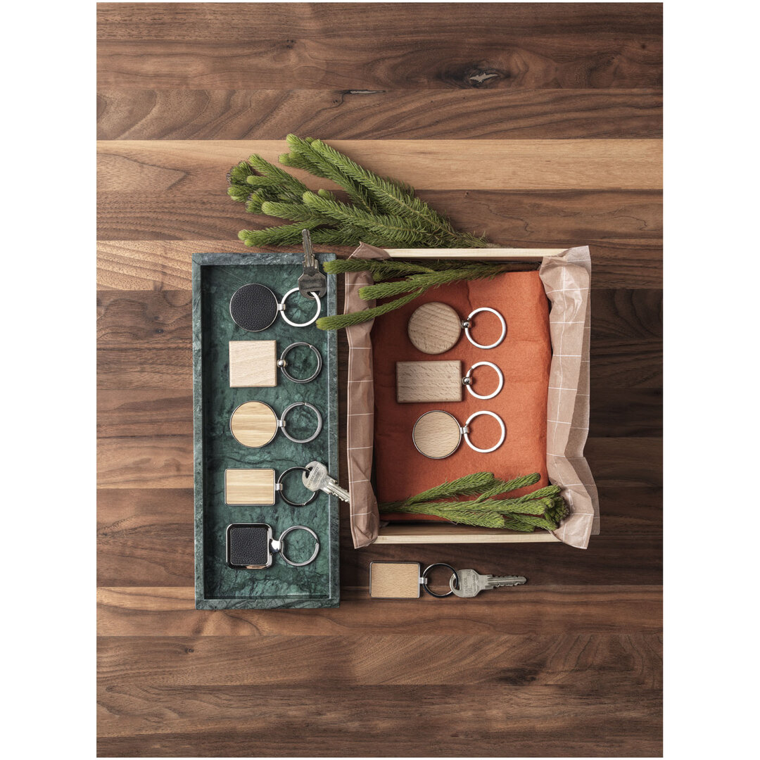 Runder Schlüsselanhänger aus Buchenholz - Onnati