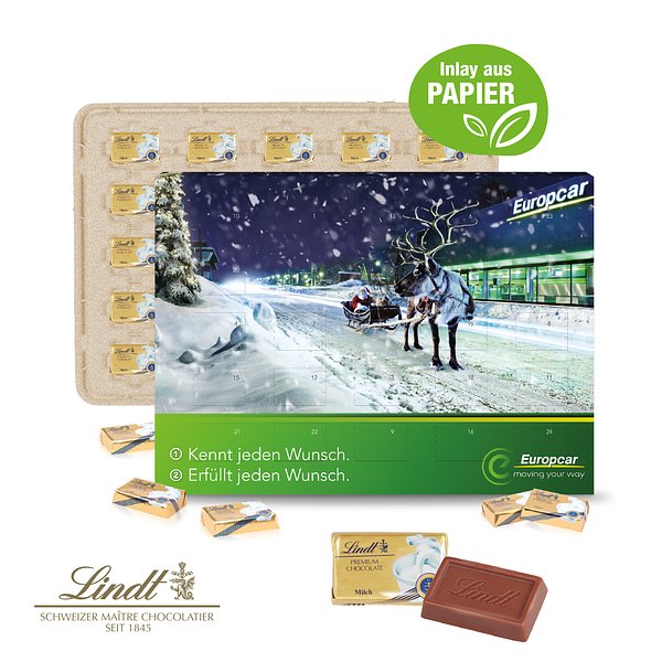 Wand-Adventskalender Lindt "Select Edition", Inlay aus Papier