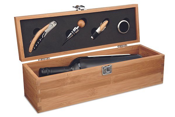 Wein-Set in Bambus-Box Oreiven