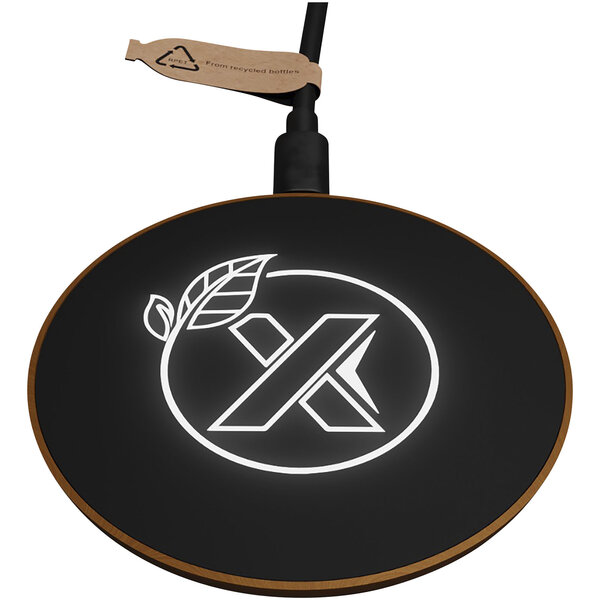 Kabellose Ladestation aus Holz mit Leuchtlogo - Heli