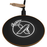 Kabellose Ladestation aus Holz mit Leuchtlogo - Heli