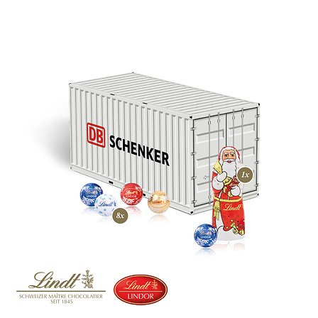 3D Präsent "Container" mit Lindt Minis und Nikolaus