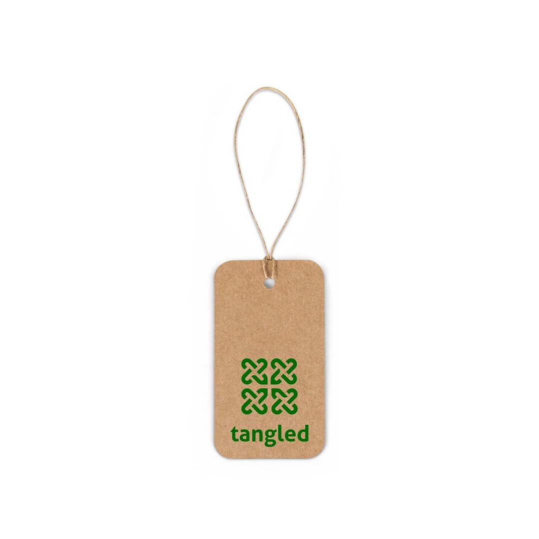 Rechteckiges Etikett aus 100% Recyclingpapier (700 g/m²) Rudineta