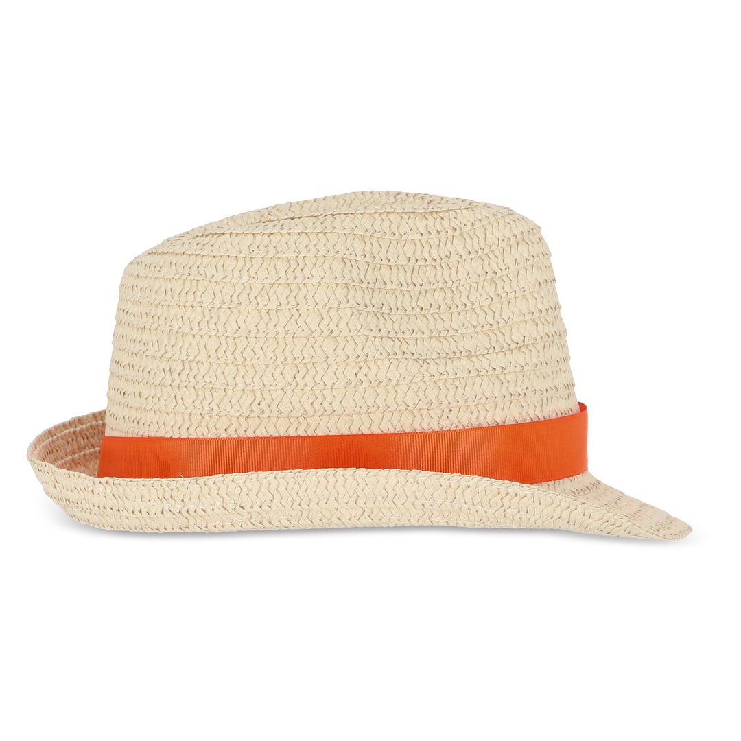 Pflanzlicher Strohhut mit farbigem Band Betonnel