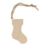 Strumpfförmiges Weihnachtsornament aus Holz Noleyla