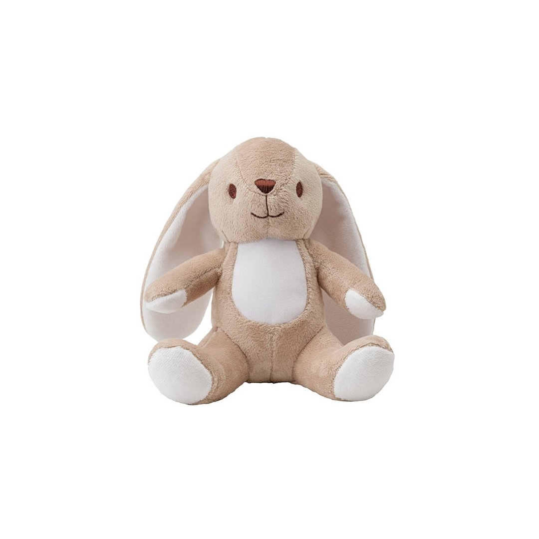 Plüschtier aus Polyester in Form eines Hasen, mit Stoff, der sich zur Personalisierung eignet Duregi