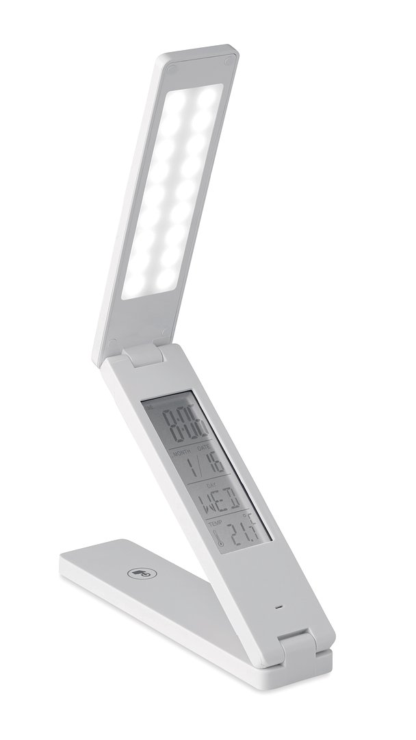 Faltbare Tischleuchte mit Uhr Ainan