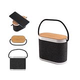 Tragbarer 5W-Lautsprecher mit superschnellem kabellosem 15W-Ladegerät und 2h Akkulaufzeit aus Bambus und 100% rPET Maspel