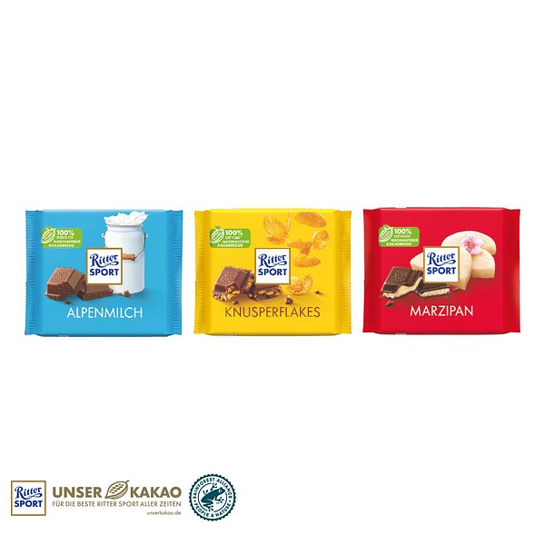 Ritter SPORT mit Werbebanderole, 100 g