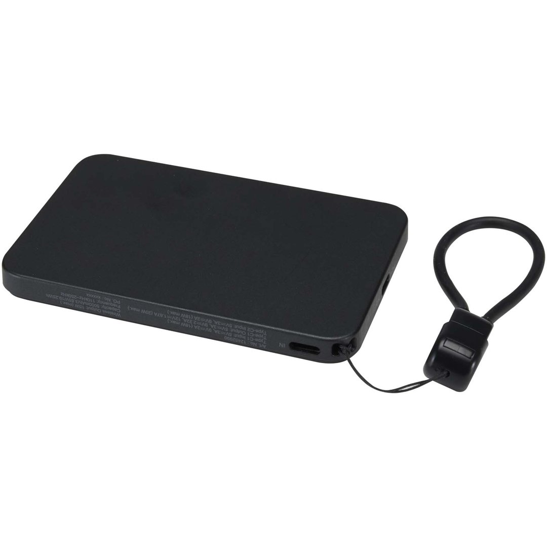 5000 mAh Powerbank aus recyceltem Kunststoff mit Magnetverschluss und Lanyard - Luren