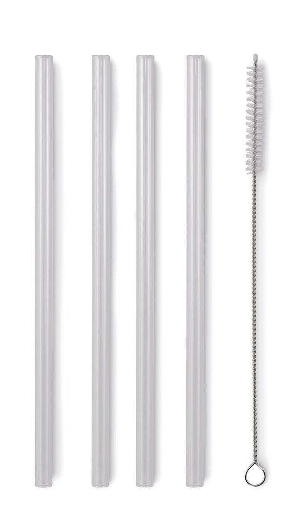 Glas Trinkhalme-Set Steilgin