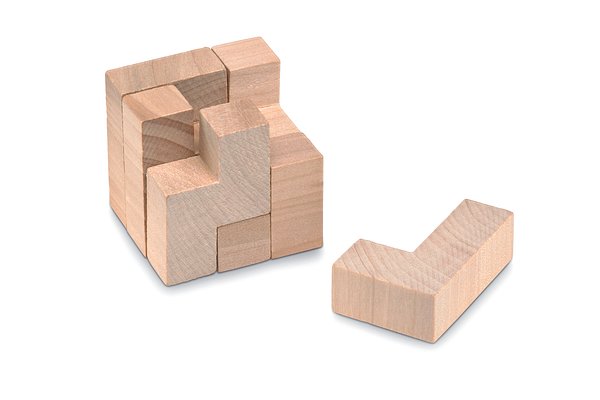 Holzpuzzle im Baumwollbeutel Aniccen