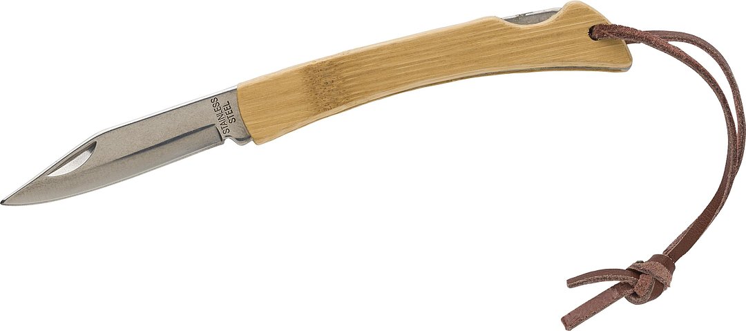 Klappbares Messer aus Edelstahl und Bambus Ruelvep