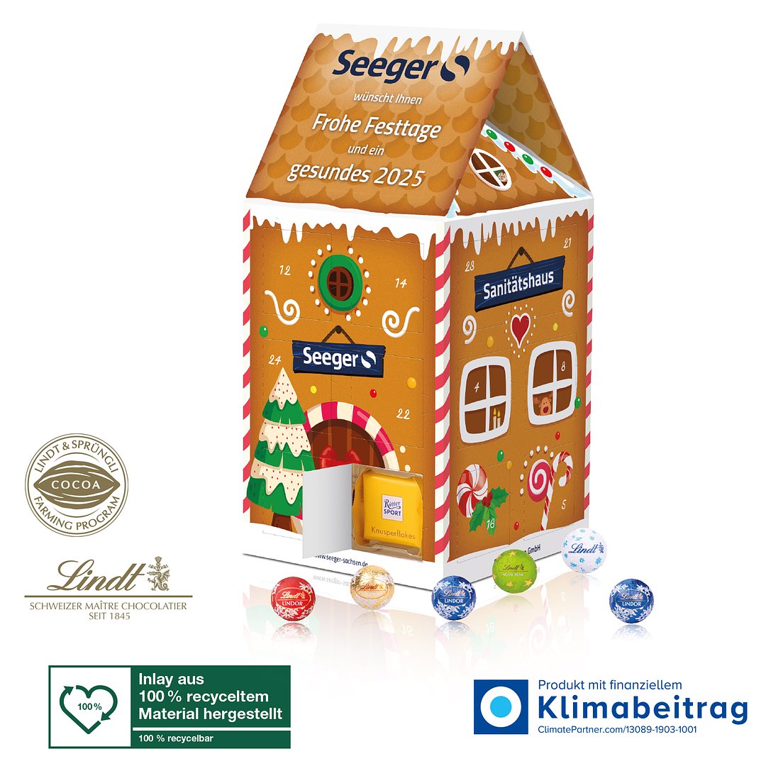 Adventskalender-Haus „XL“ mit Lindt Schokolade