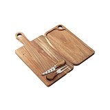 Käsebrett aus Akazienholz mit zwei Utensilien Köbik