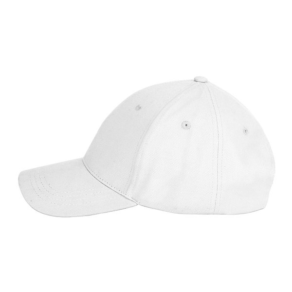 Kappe aus 100 % gebürsteter Baumwolle (260 g/m²) mit 6 Paneelen Raitlin