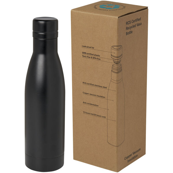 RCS-zertifizierte Kupfer-Vakuum Isolierflasche aus recyceltem Edelstahl, 500 ml - Truia