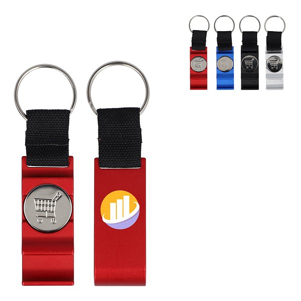 3-in-1-Flaschenöffner-Schlüsselanhänger-Einkaufswagenchip Grinen