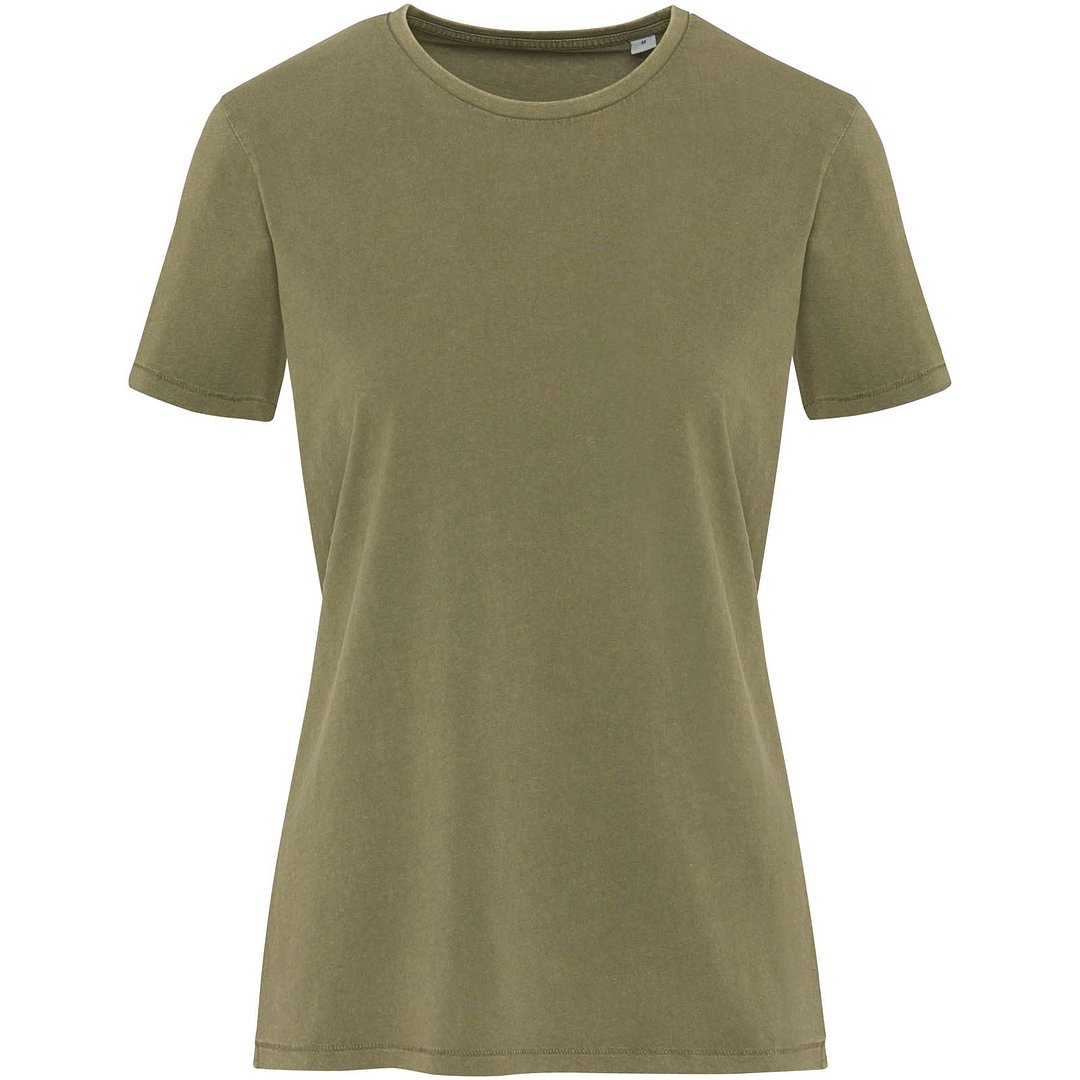 Kurzärmeliges T-Shirt für Damen im Washed Look, 160 g/m2 - Fränzin