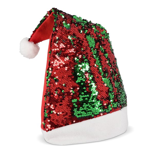 Zweifarbige Pailletten-Weihnachtsmütze Helvri