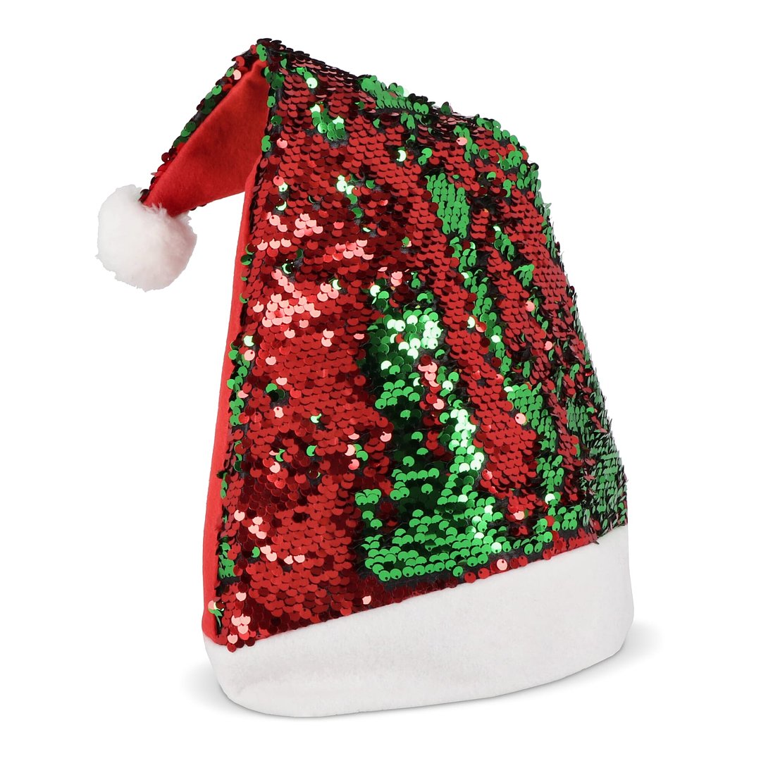 Zweifarbige Pailletten-Weihnachtsmütze Helvri