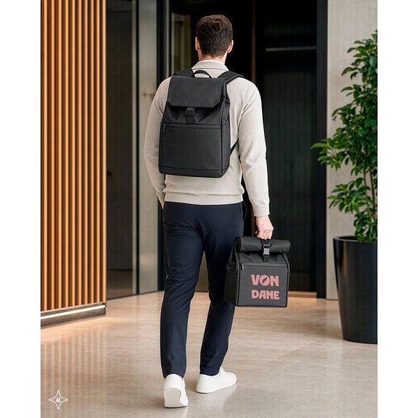 Laptop-Rucksack (16") aus PU, mit Klappe, die alle Fächer abdeckt Tring