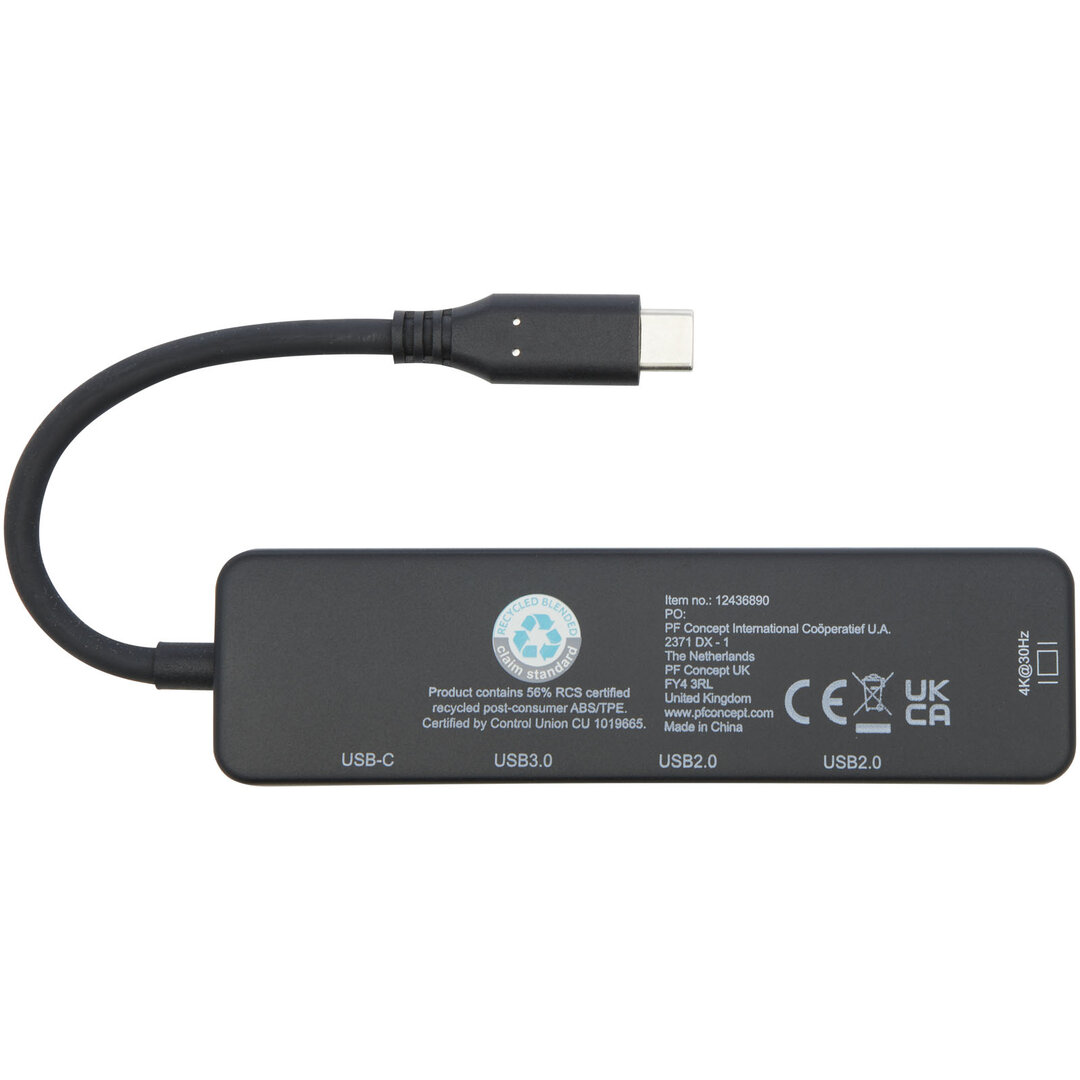 Multimedia-Adapter aus recyceltem RCS Kunststoff USB 2.0-3.0 mit HDMI-Anschluss - Beata