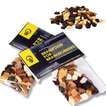 Brainfood im Promotionpack – Nuss-Frucht-Mischung als individuelles Werbegeschenk