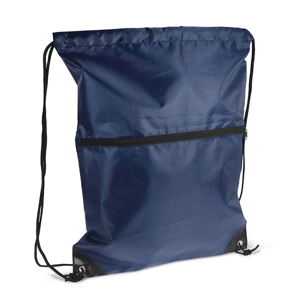 Kordelzugtasche 210T R-PET mit Reißverschluss Rueli